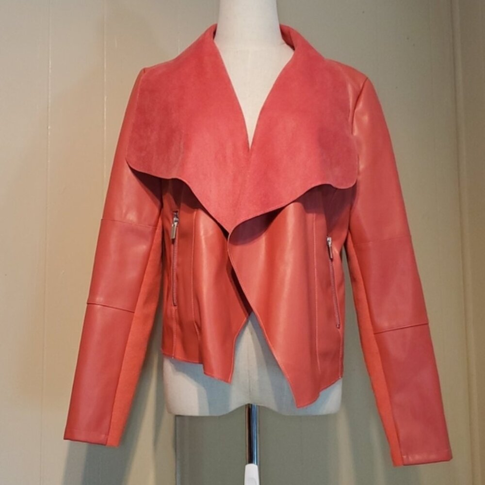 Bagatelle Faux Suede Draped Jacket